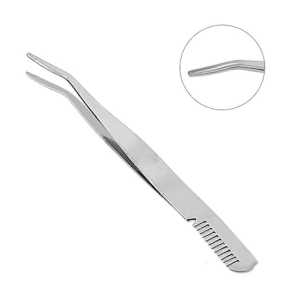 Stainless Steel Eyebrow Tweezers with Comb, Durable Slip Proof Design for Eyelash Extensions & Eyebrow Shaping, Travel Friendly Beauty Tool