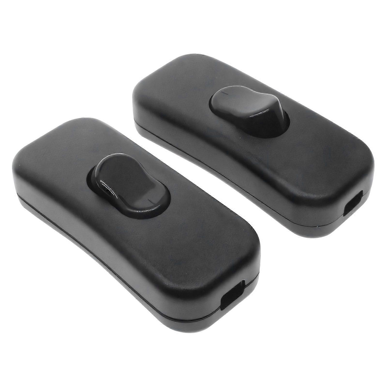 Flexible Cable Switch, Rocker Switch, Direct Attach Switch  Suitable for Small Electrical Appliances or Lighting 250V 2A  Pack of 2, Black