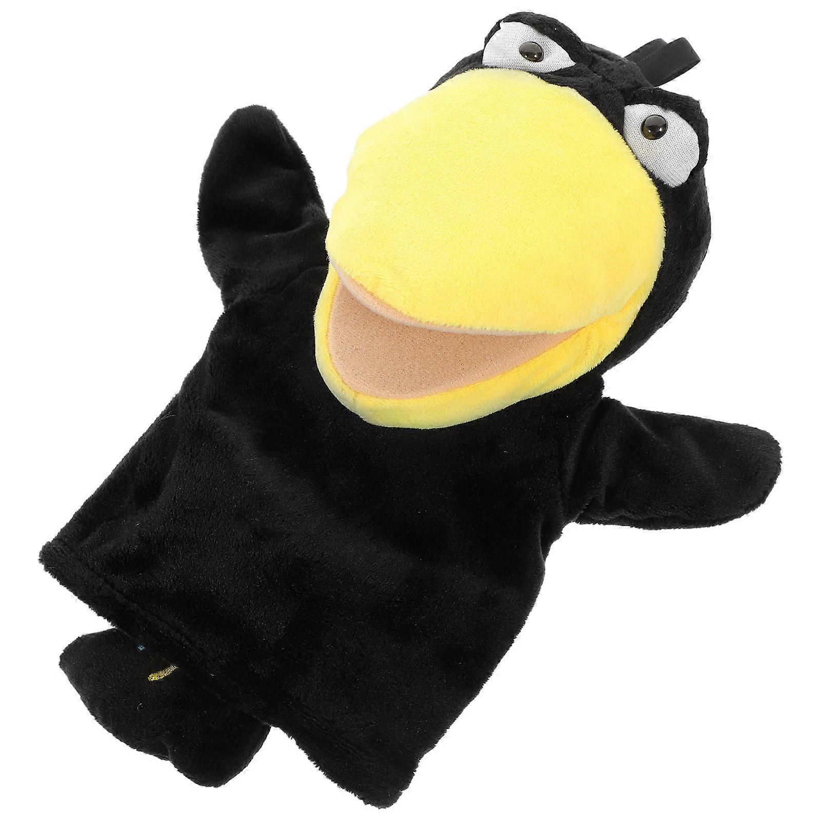 Soft Cartoon Crow Hand Puppet Lightweight, Supple Plush Toy for Enhancing Dexterity, Imagination, and Interactive Learning at Home or Preschool
