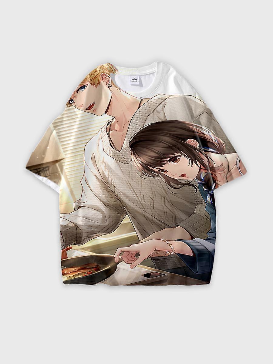 T-shirt round neck Role Pattern loose short sleeve E1833