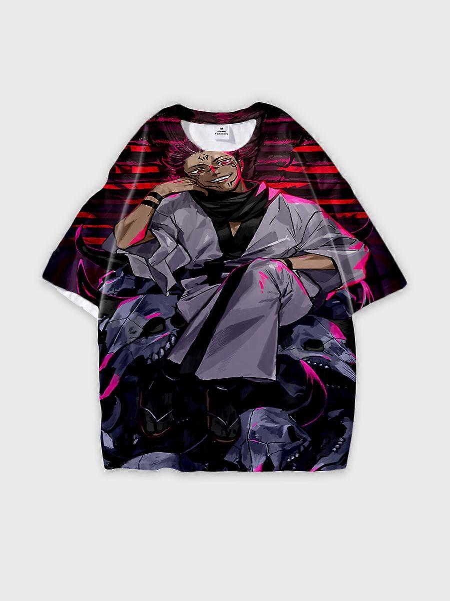 T-shirt round neck Character Pattern loose short sleeve P2857