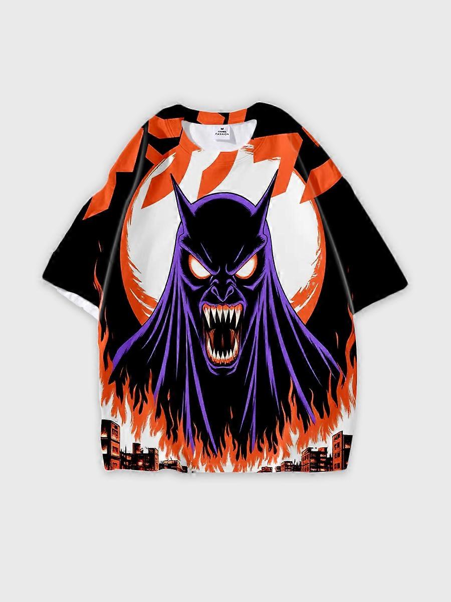 T-shirt round neck Pattern loose short sleeve N3111