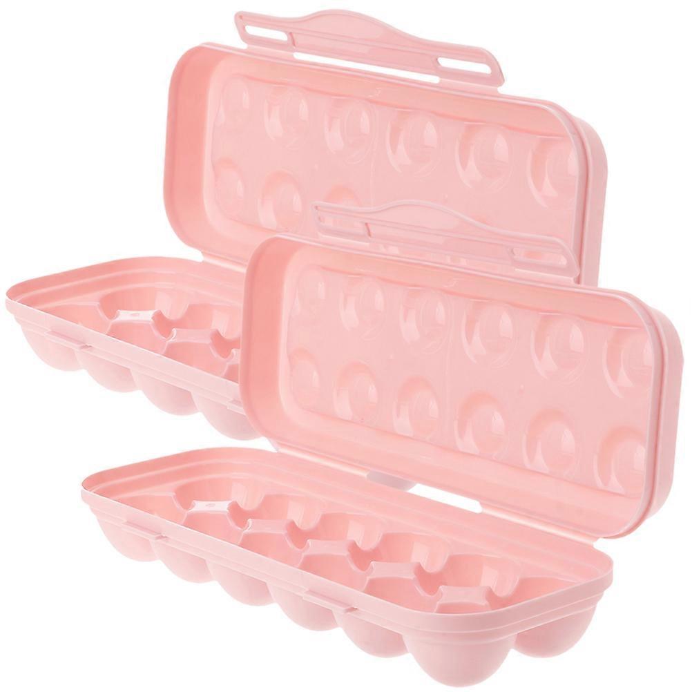 Egg Storage Container Anti-Collision Pink 30X11X6.5CM Prevent Egg Rolling 2Pcs