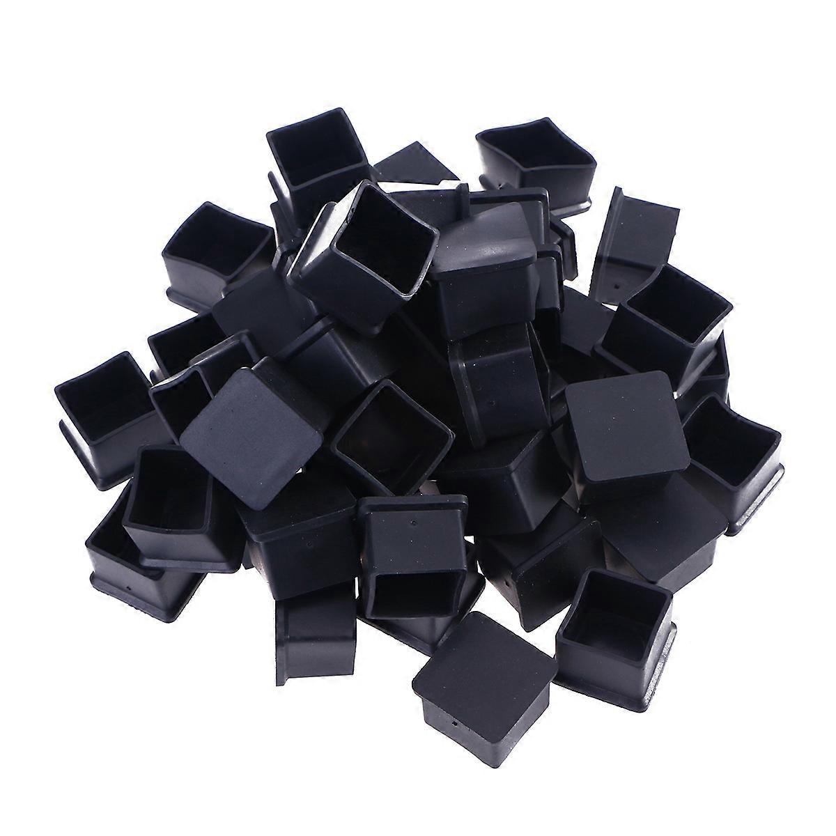 Black PVC Furniture Protectors for Table Use Anti-slip and Scratch-resistant 50pcs Square Rubber