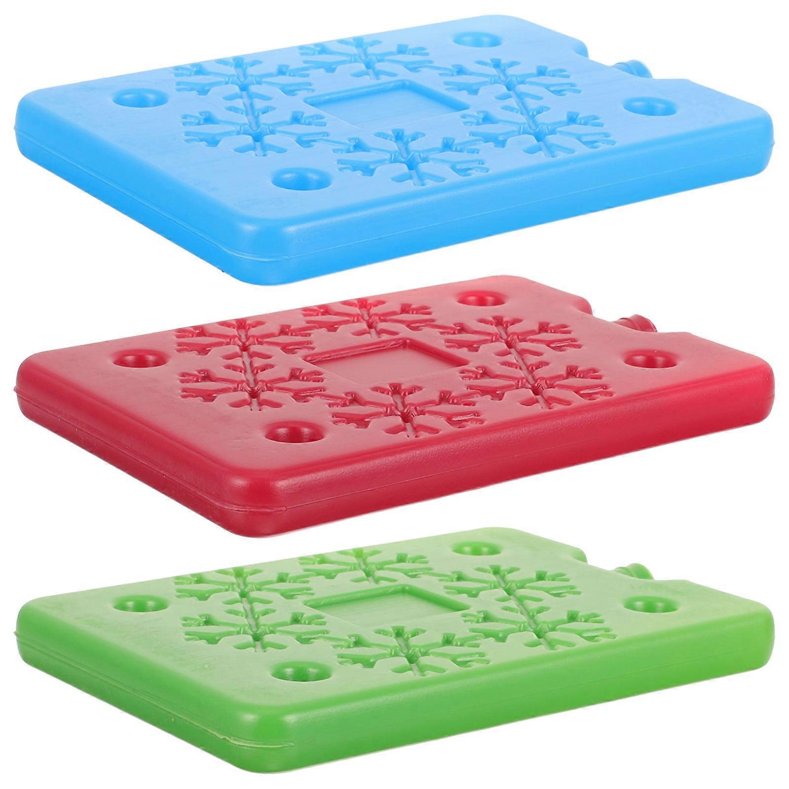 Portable Freezer Ice Pack for Daily Use with Great Cooling Effect 3Pcs Assorted Color Plastic