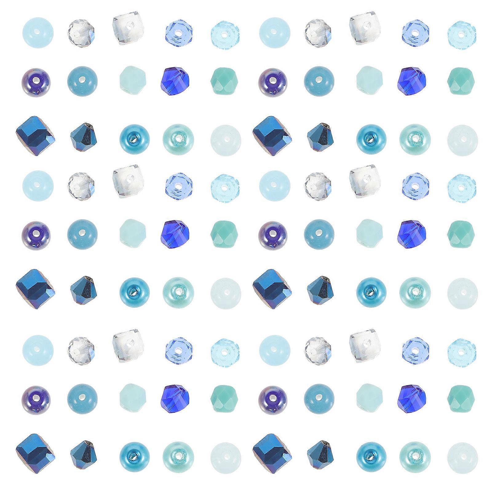 Shiny Beads Acrylic Diy Enthusiasts Summer Wear 0.5x0.5Cm Blue Small Round Decorative 1Set