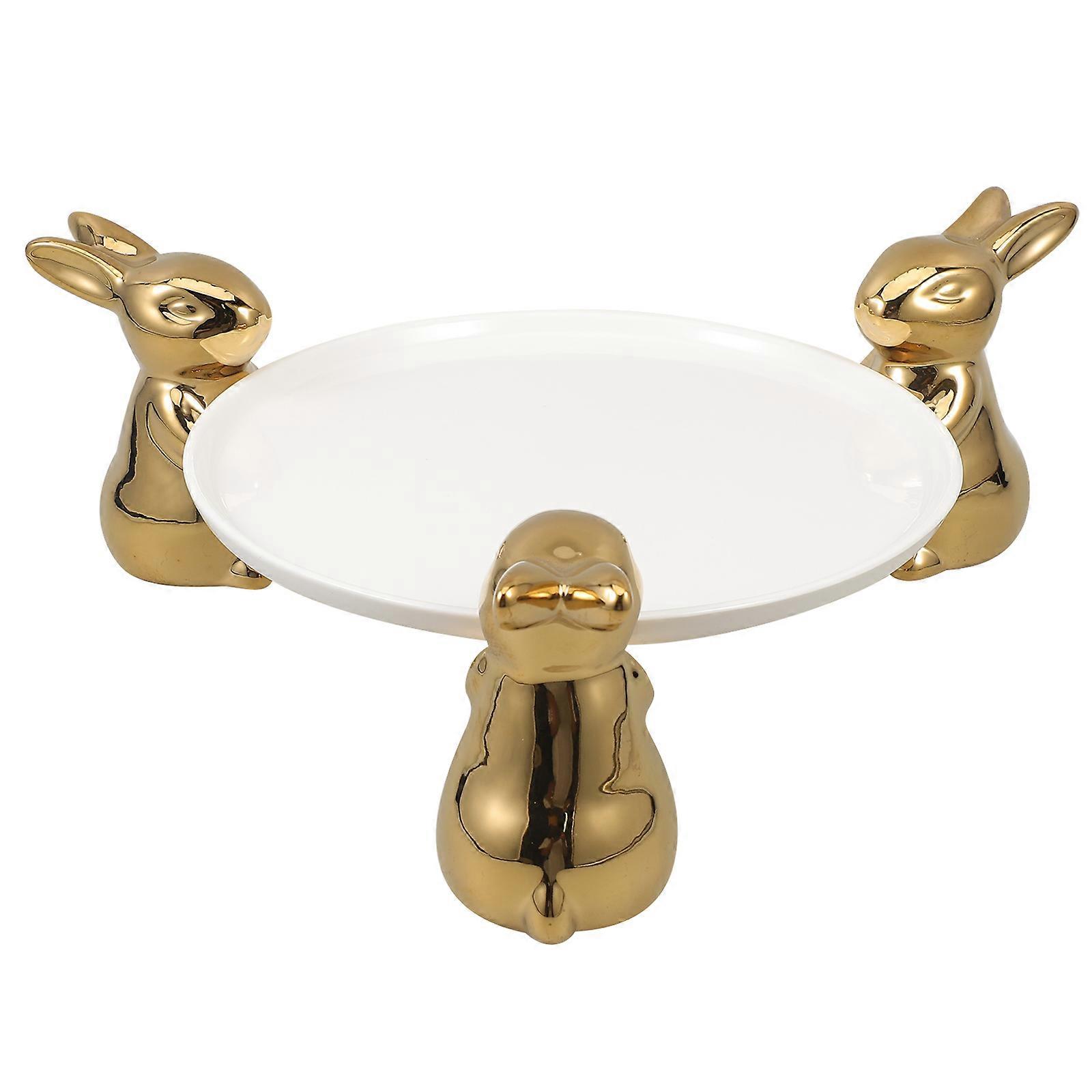Cupcake Display Stand Ceramic Cake Stand Rabbit Shaped For Dessert Display Home Decoration 29.50X29.50X10.00CM 1 Set