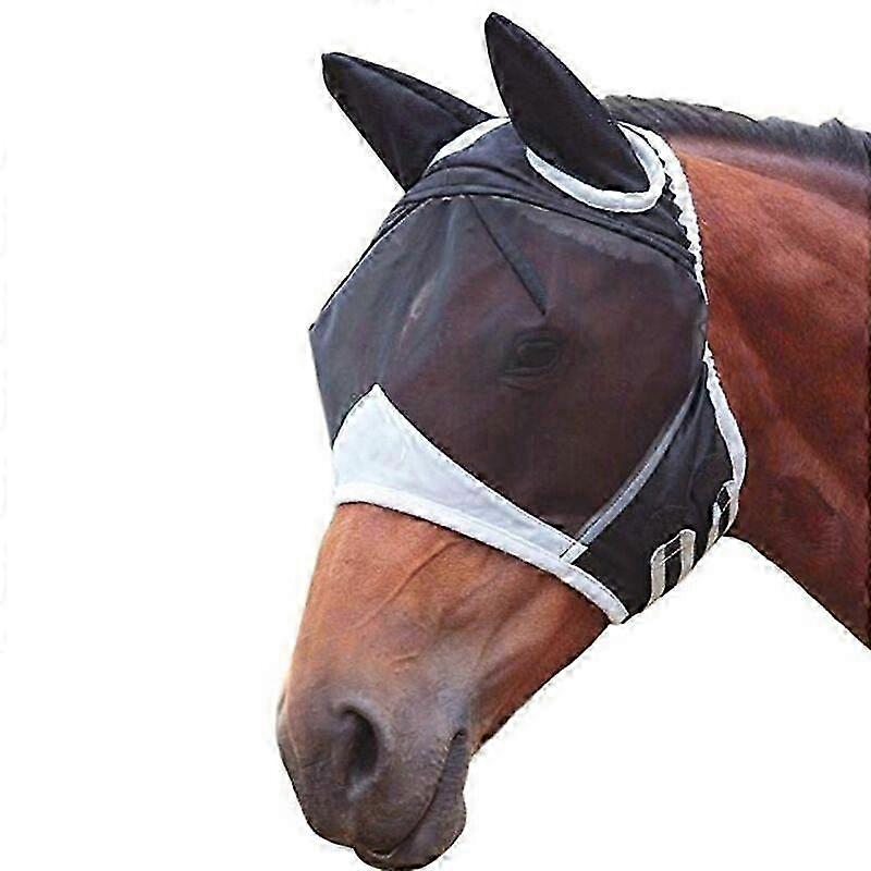 Fine Mesh Horse Fly Mask with Earless Design for Optimal Comfort and Protection