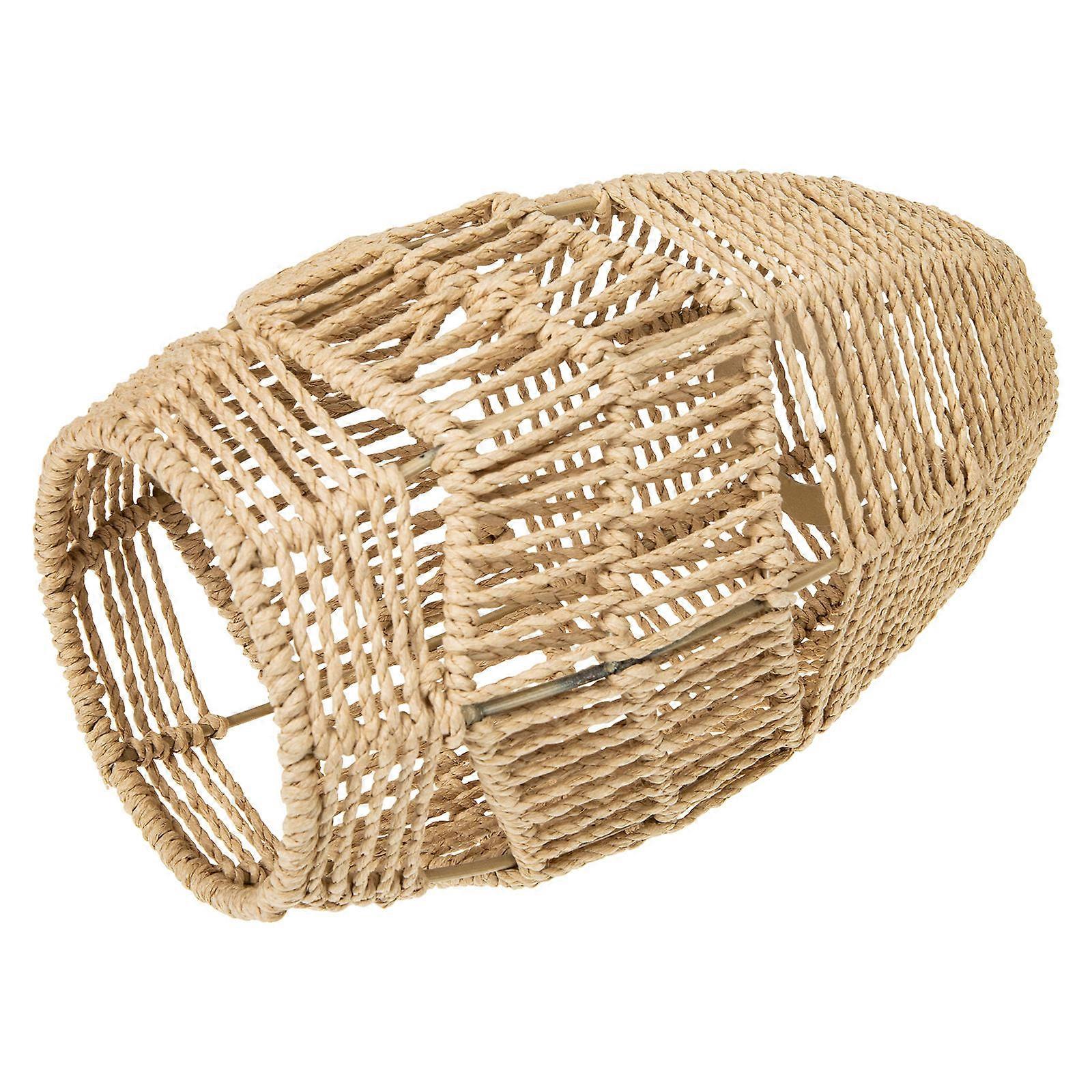 Lamp Protector Retro Lampshade Hanging Light Cover Round Chinese Style Home Decoration Paper Rope 8.7×5.5×5.5in 1Set