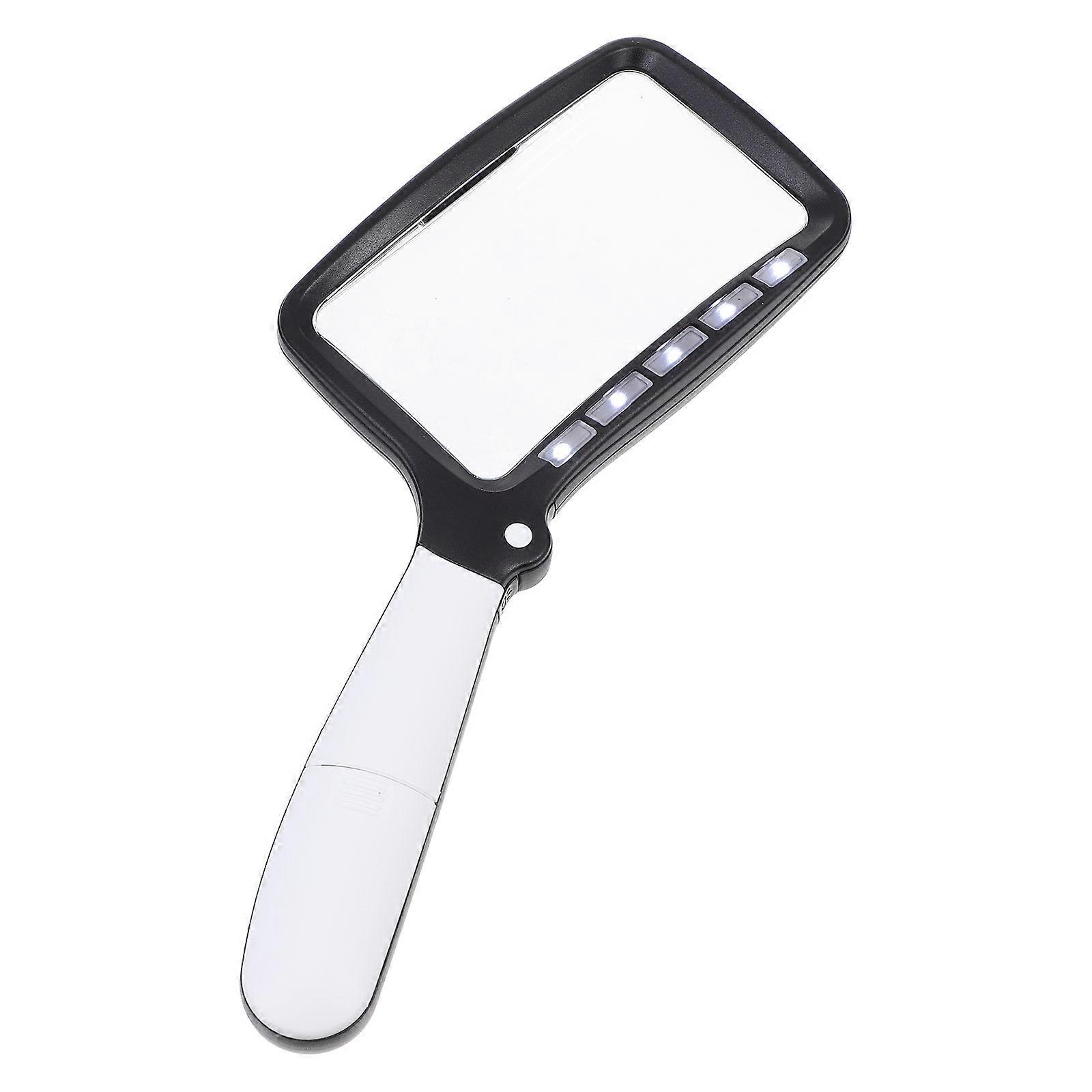 High-Definition Handheld Magnifier With Light For Elderly Night Use Rectangular Portable Premium Acrylic 1Pcs
