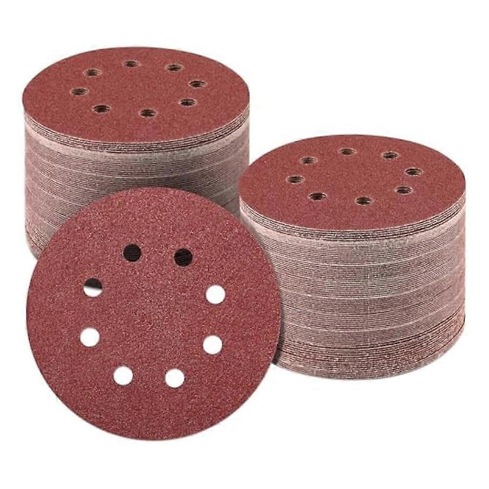 160 Pack 5-Inch Sanding Discs 60/80/120/150/240/320/400/600 Grit 8-Hole Hook and Loop Compatible with Orbital Sanders