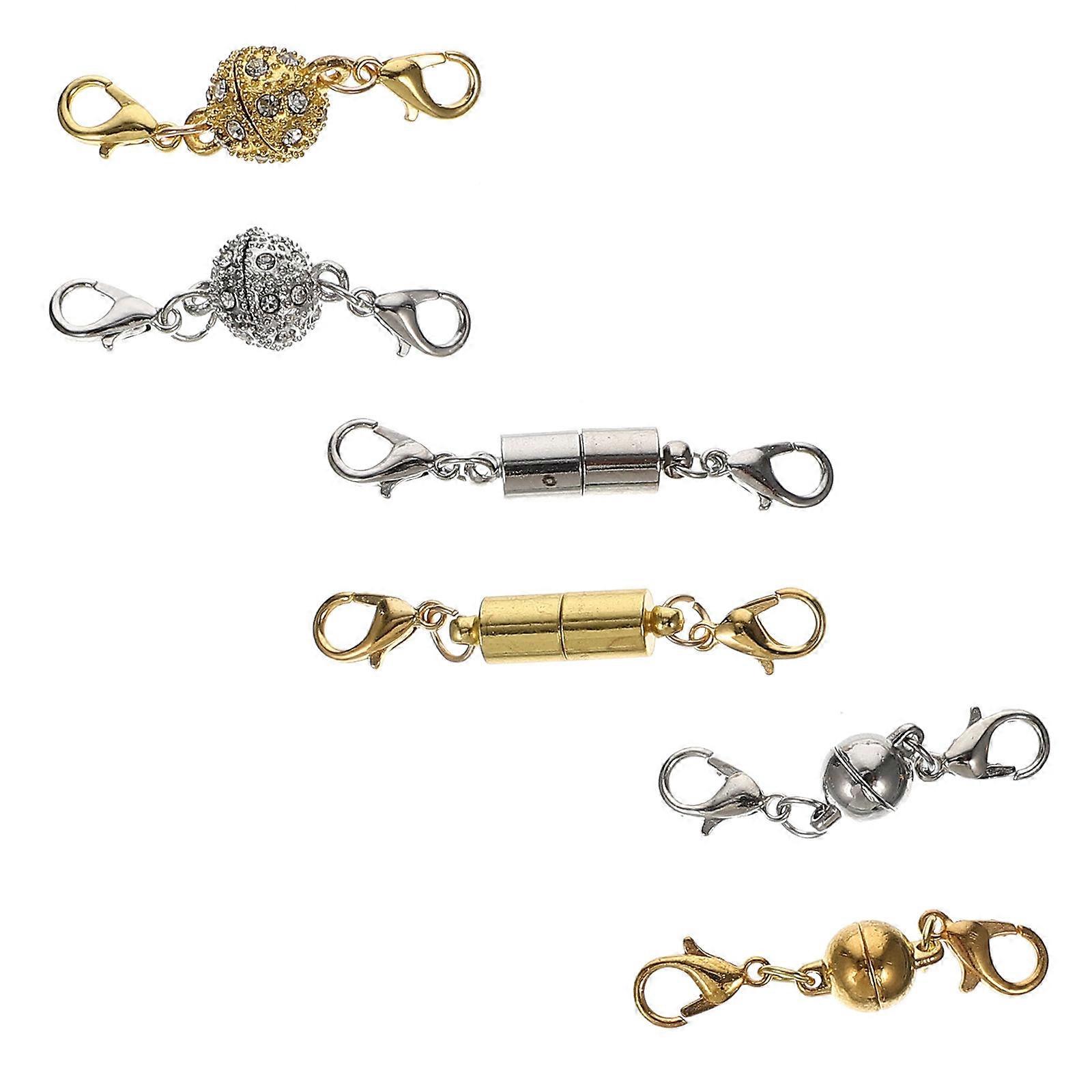 Magnetic Jewelry Clasps For Necklaces 6 Pairs Jewelry Making Copper Material Eye-Catching Assorted Color Design