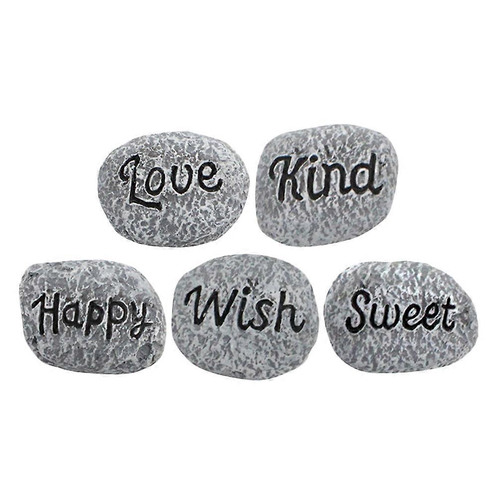 Resin Small Stone Pebbles Set for Decoration 5Pcs Polished Natural Fish Tank Pebbles