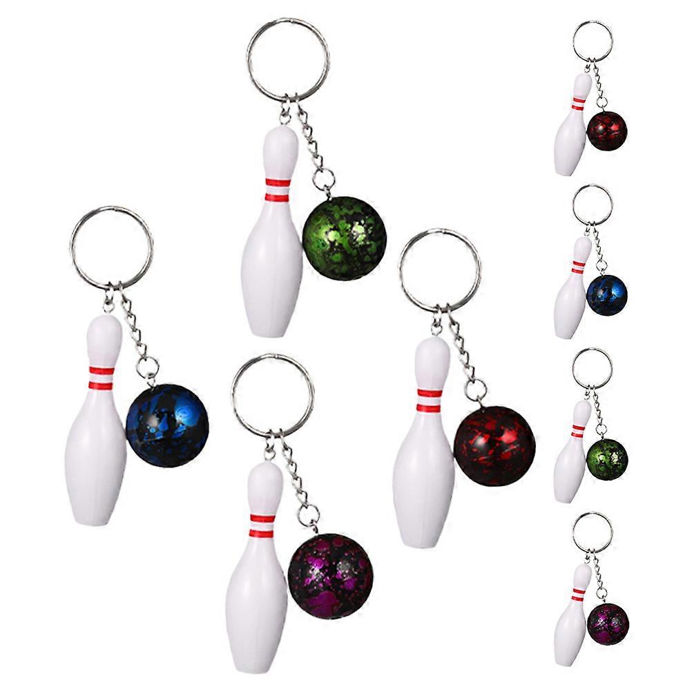 8PCS Bowling Keychains Sports Theme Key Rings Charms for Parties Daily Use Key Decoration Gifting