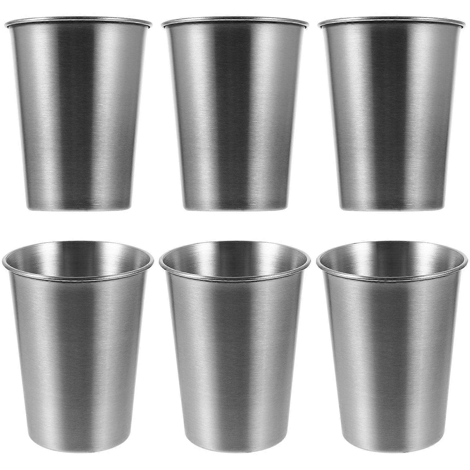 Stainless Steel Drinking Cups Set Lightweight Coffee & Water Cups for Camping, Travel, Bars & Home Use 6pcs Elegant Design