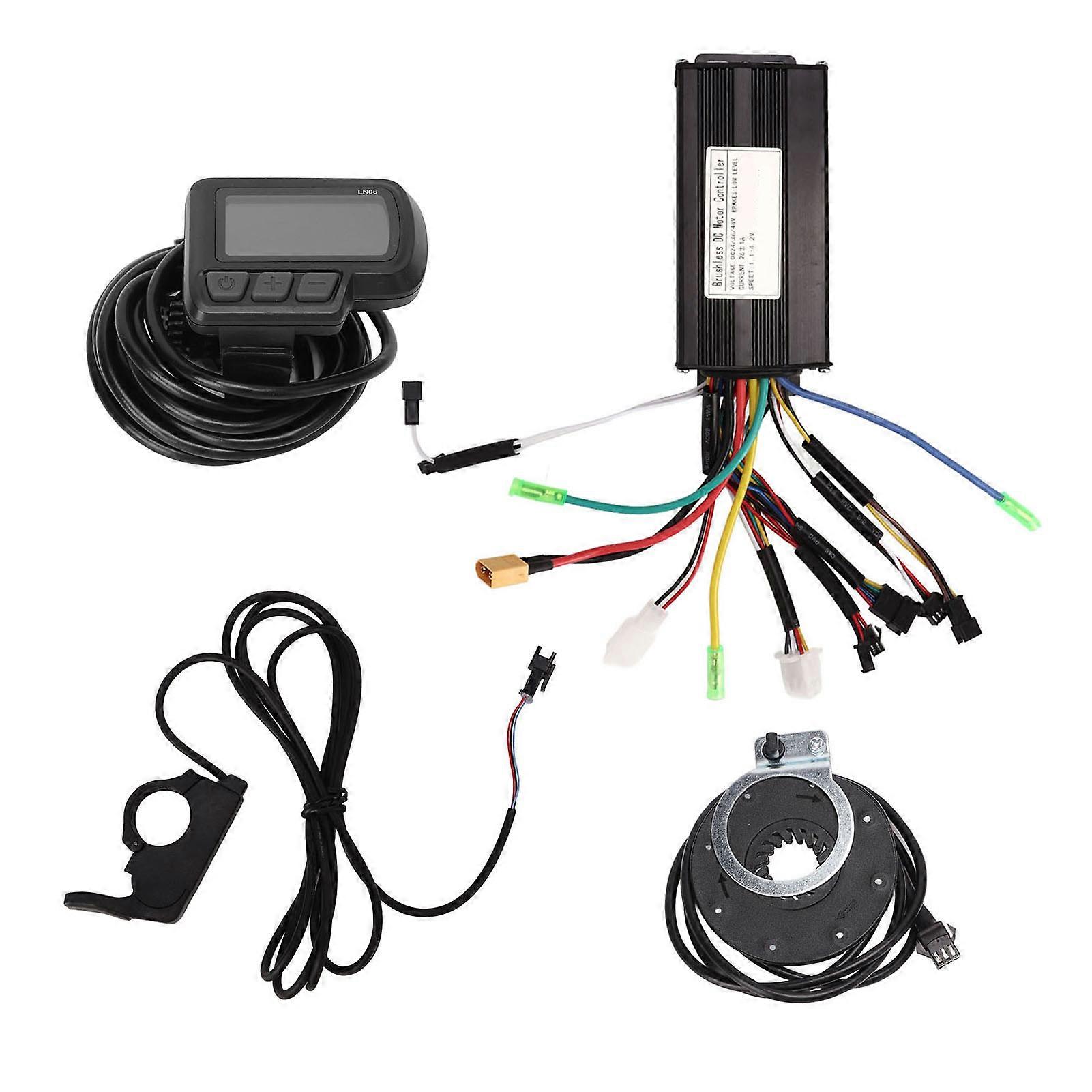 Electric Bike Motor Controller Kit 3 Mode Sine Wave 9 Tube Controller PAS Thumb Throttle LCD Meter Set 24V 36V 48V 