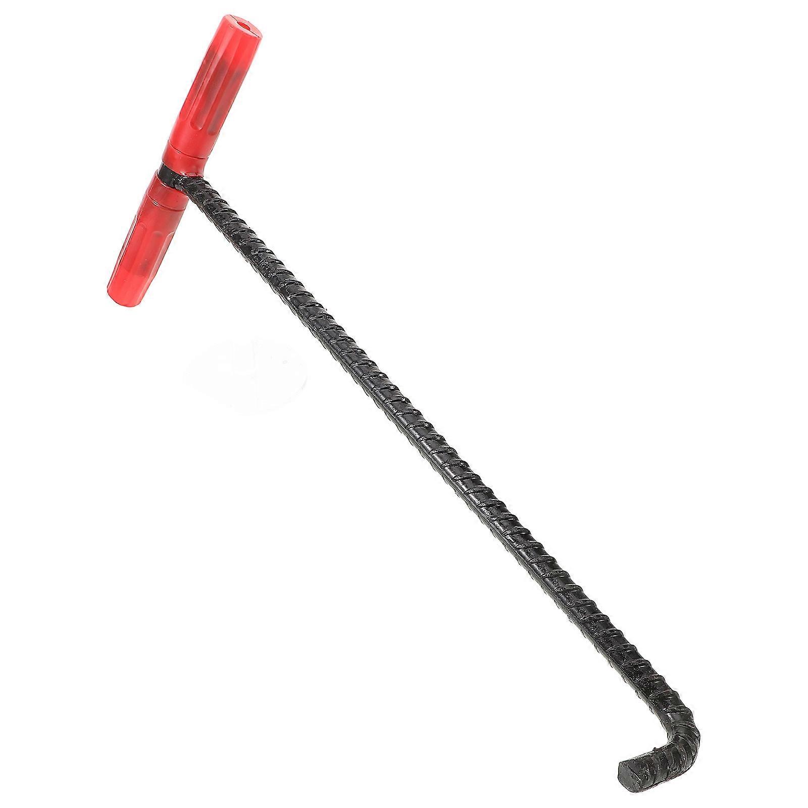 Durable Manhole Cover Hook Lifter with Rubber Grip for Home Use Size 32 Inches