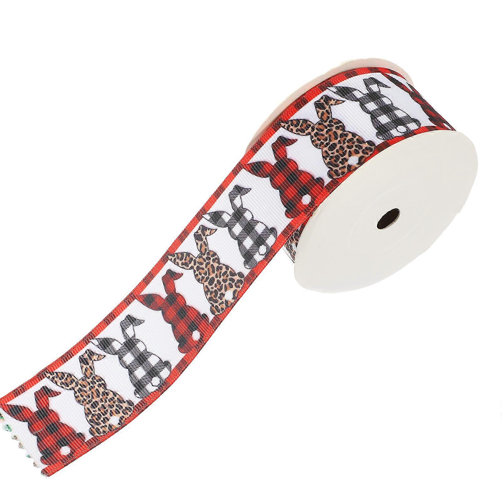 Easter Theme Design Decorative Wrapping Ribbon Craft Ribbon Roll For Gift Packaging Material 914X3.8CM 1 Roll