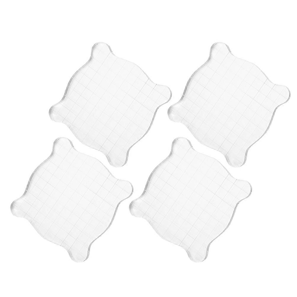Acrylic Stamp Block Set Of 4Pcs Ideal For Scrapbooking Card Making Perfect For Crafting Enthusiasts Transparent Material