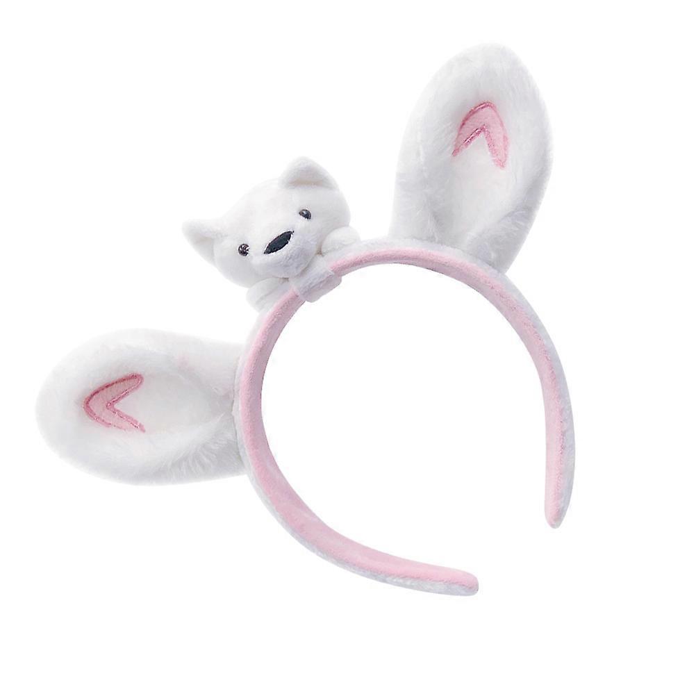 Lovely Hair Band with Rabbit Ears Design Made of Comfortable Cloth for Decoration White