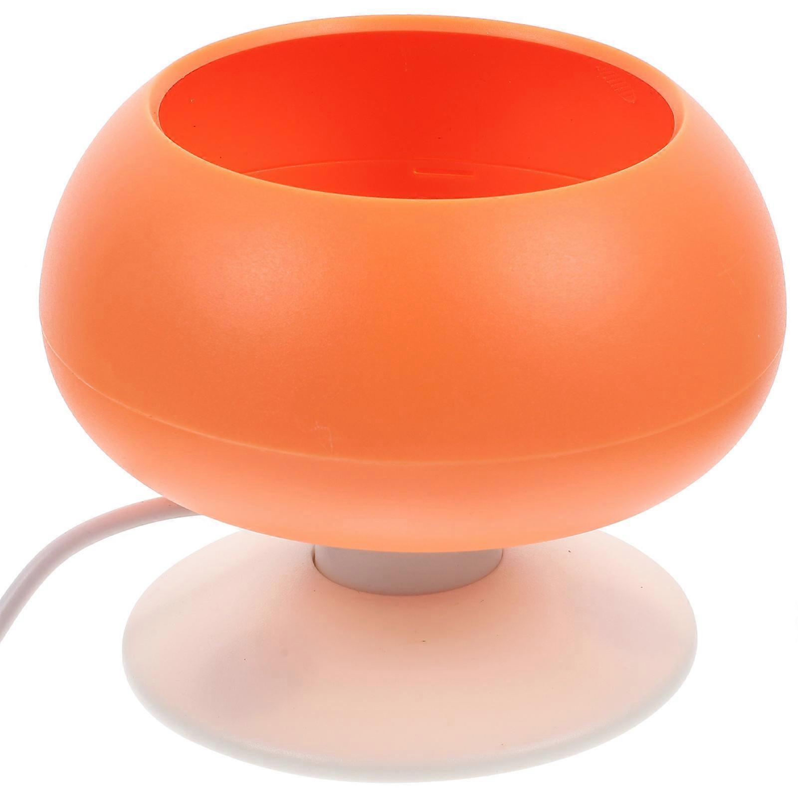 Beading Bowl With Needle 1 Set Electric Beading Device Beads Stringing Tools 9X8.8cm Orange Perfect For DIY Bead Crafts