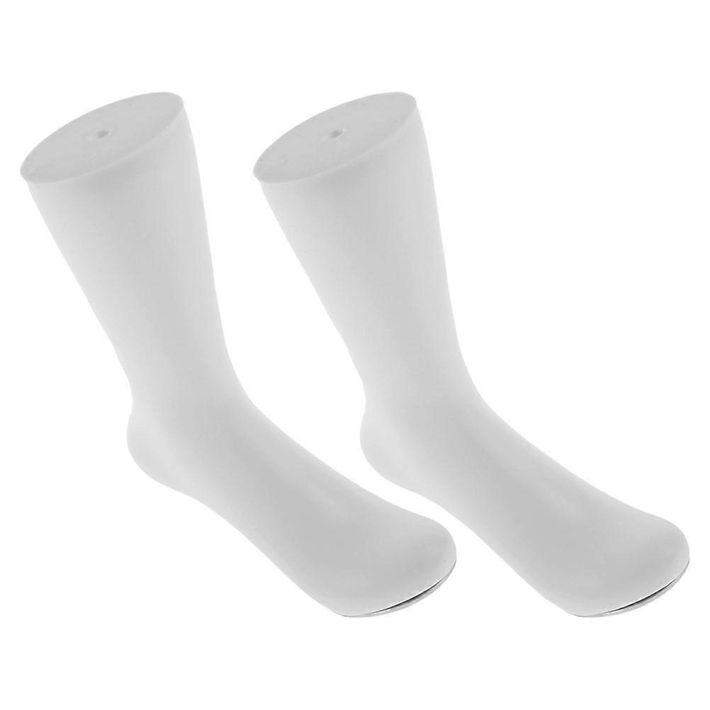 Foot Model Mannequin For Socks Display 2Pcs Vinyl Sock Model Stand Perfect For Store And Photography 29X22X9CM White