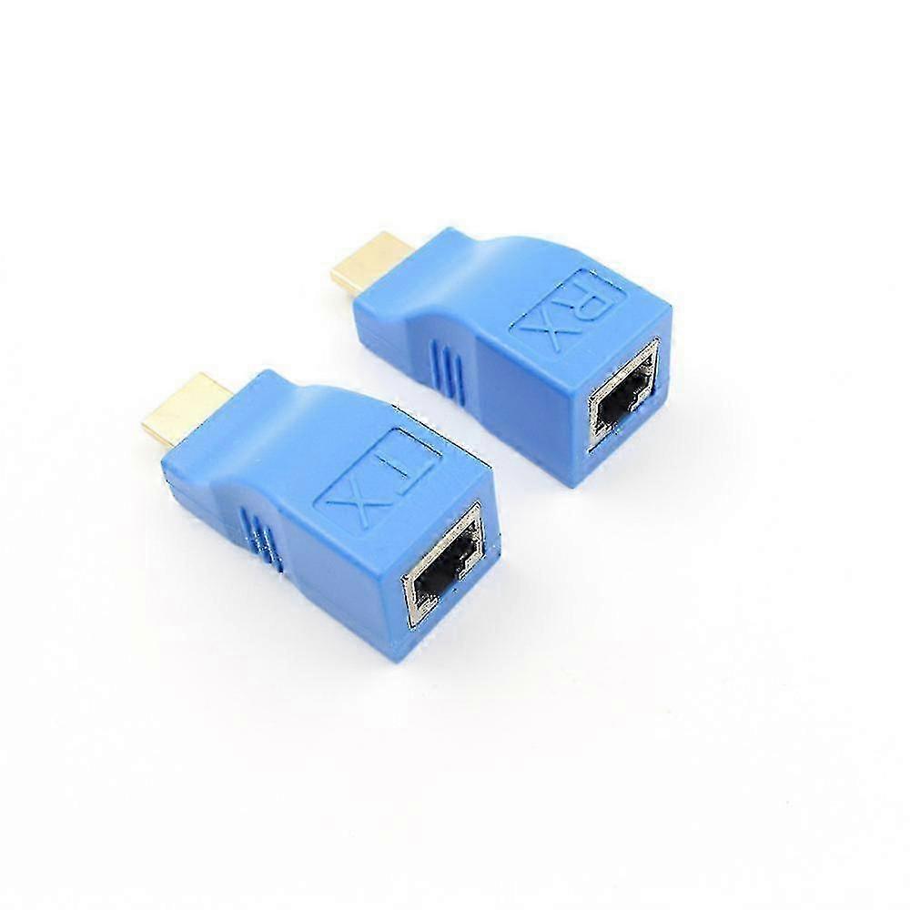 2025 2pcs 1080p HDMI Extender auf RJ45 über Cat 5e / 6 Netzwerk LAN Ethernet Adapter Blau