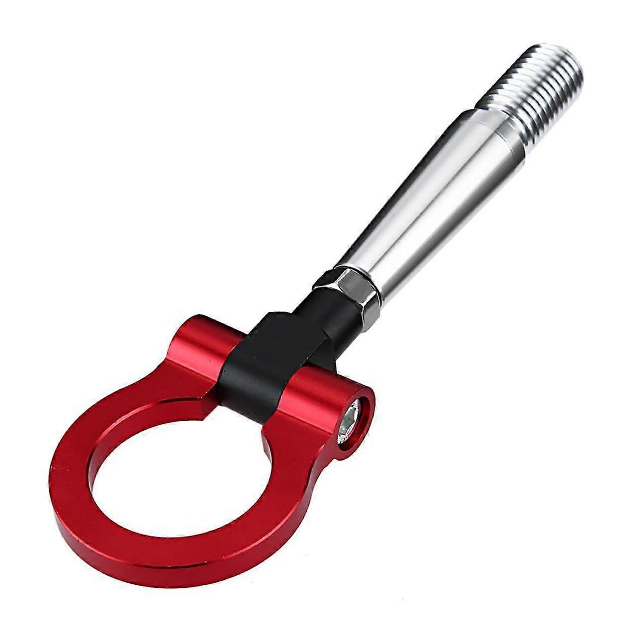 Towing Hook Aluminium Alloy Red Racing Tow Hook for Front and Rear Car Applications with Adapter and Tow Ring