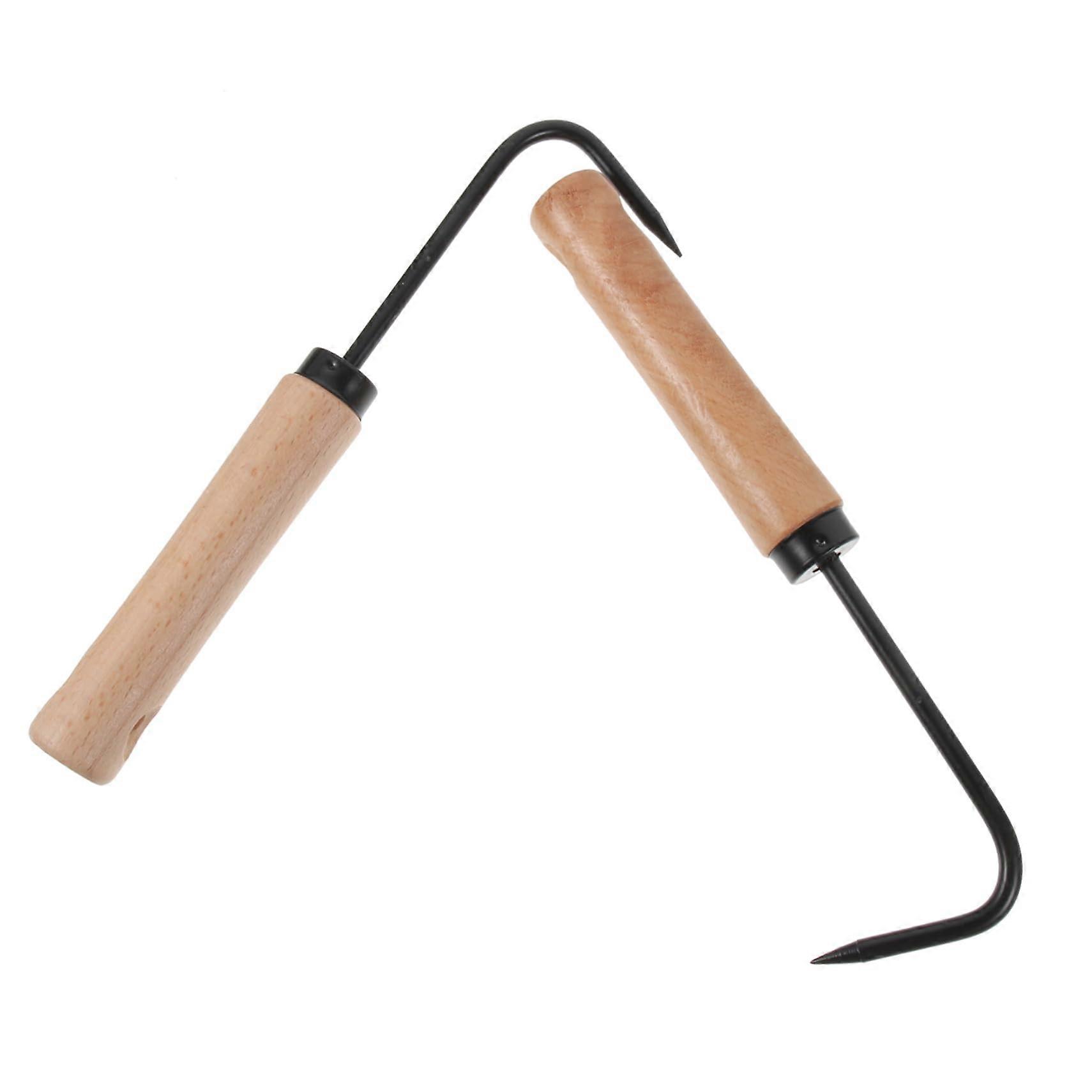 2 Pack Garden Weed Remover Tool with Metal Root Extractor Handle for Soil Loosening and Cultivation