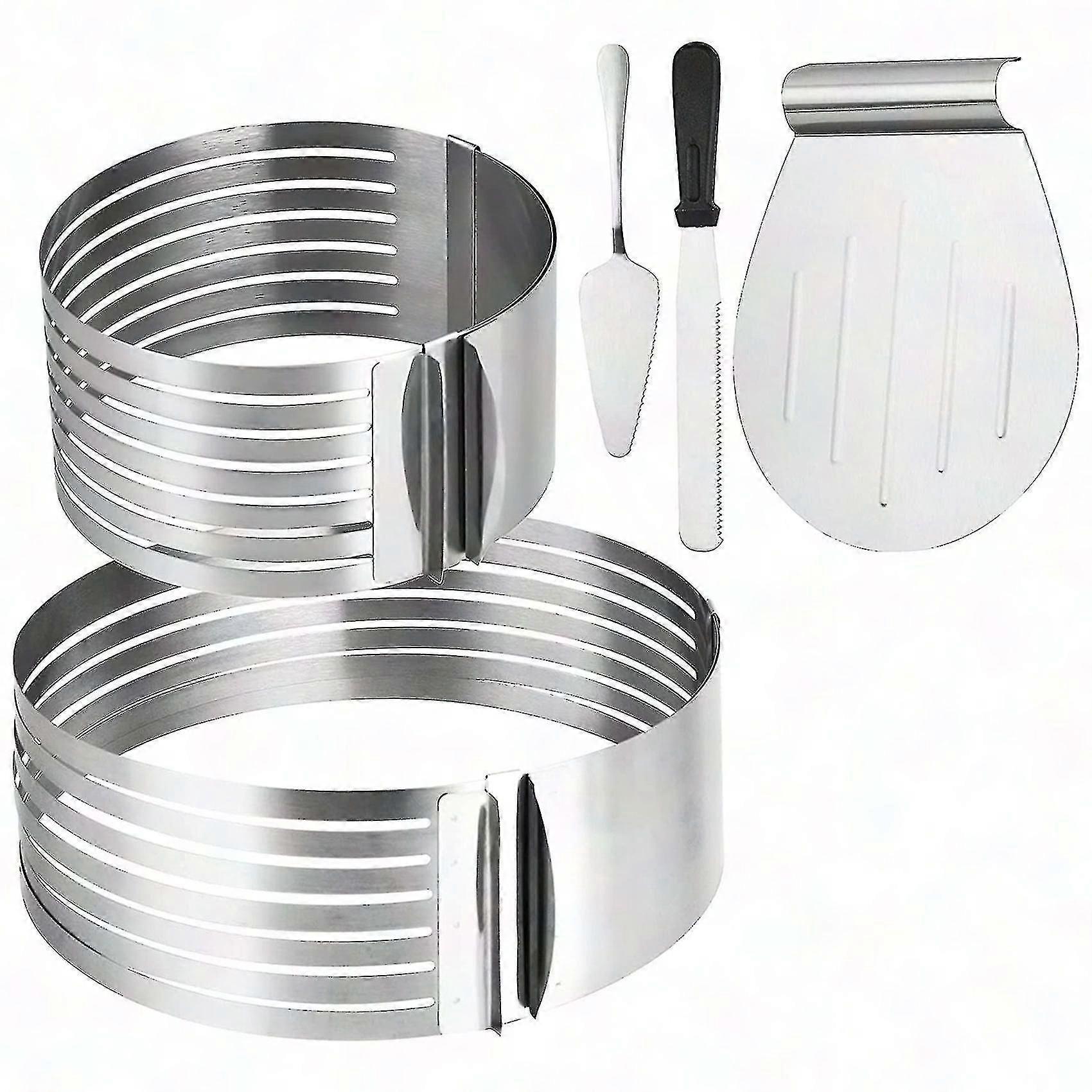 5pcs Adjustable Cake Ring Cutter Set, Circular Baking Tools for Perfect Cakes