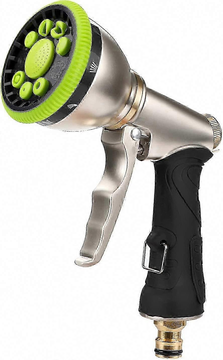 2024 مسدس رش معدني شديد التحمل - 9 أوضاع قابلة للتعديل فوهة الضغط العالي لتنظيف العشب وسقي الحدائق