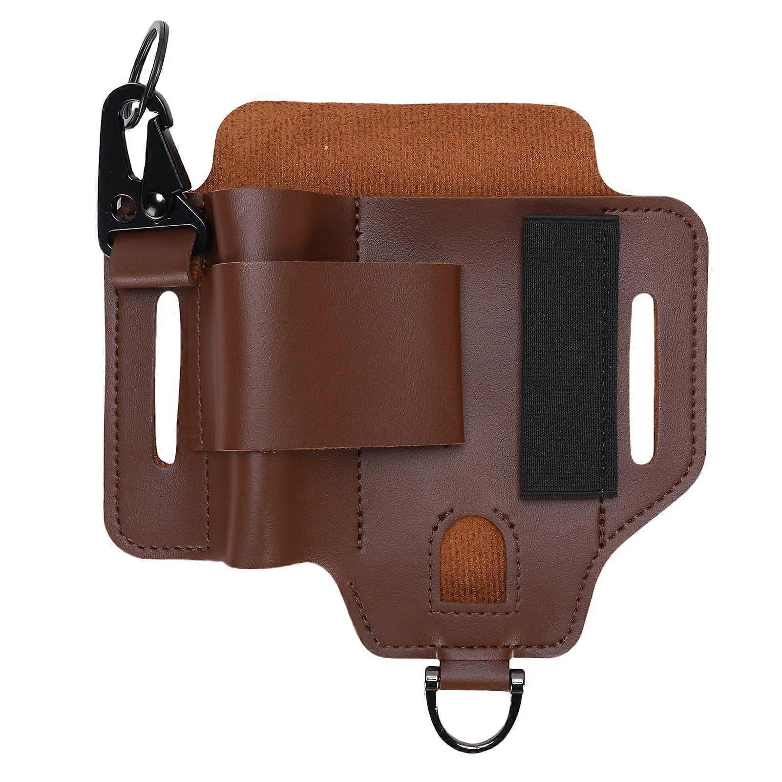 Leder Multitool - Tragbarer Multifunktionaler Werkzeugbeutel Organizer aus Leder für Camping und Outdoor-Aktivitäten in Braun