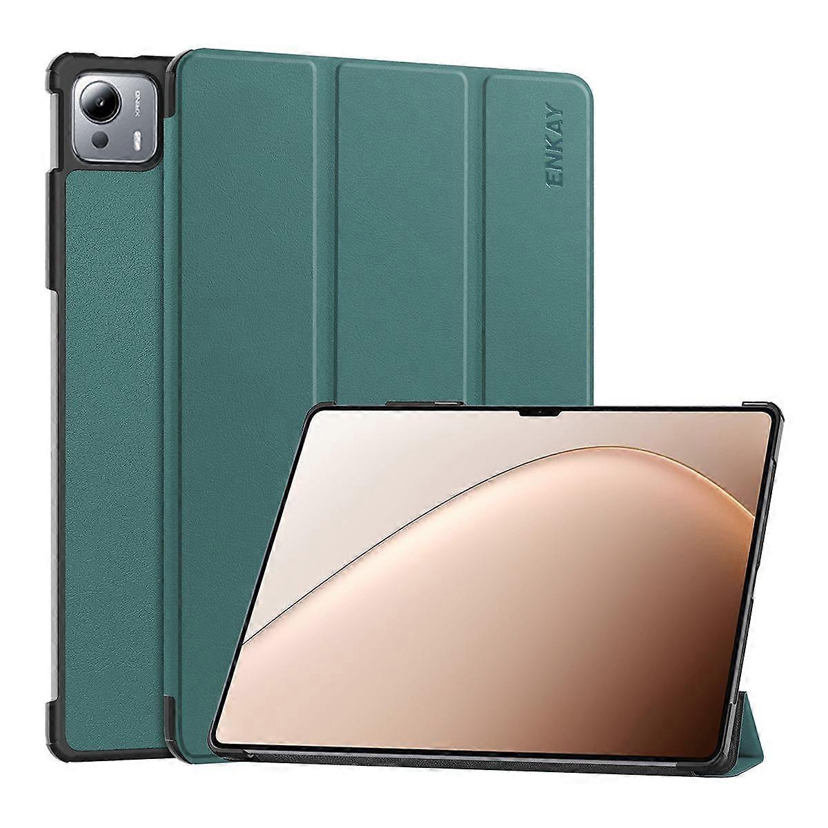 ENKAY Tri-fold Custer Texture Leather Smart Tablet Case