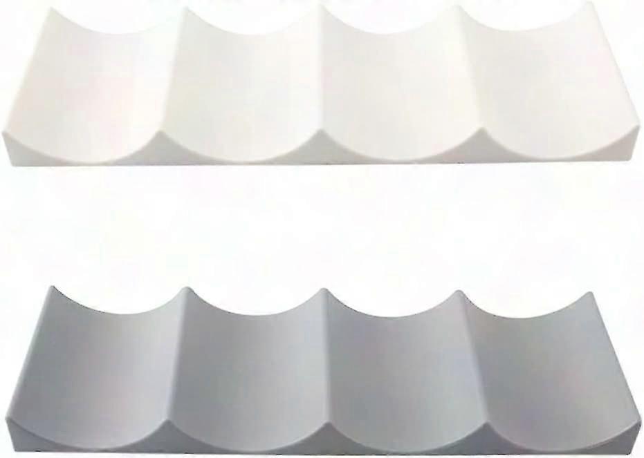 2-Pack Stackable Fridge Bottle Holder - Plastic Wine Rack for Kitchen Storage, White/Gray, 10x29.3cm