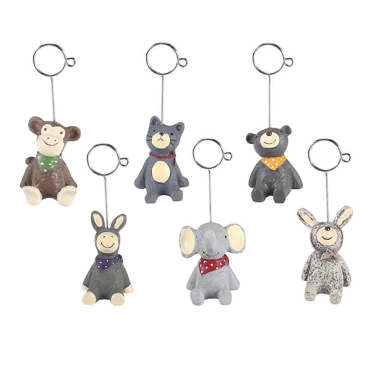Cat Themed Desk Accessories Note Holder for Home Use Grey Table Number Holder 4Pcs