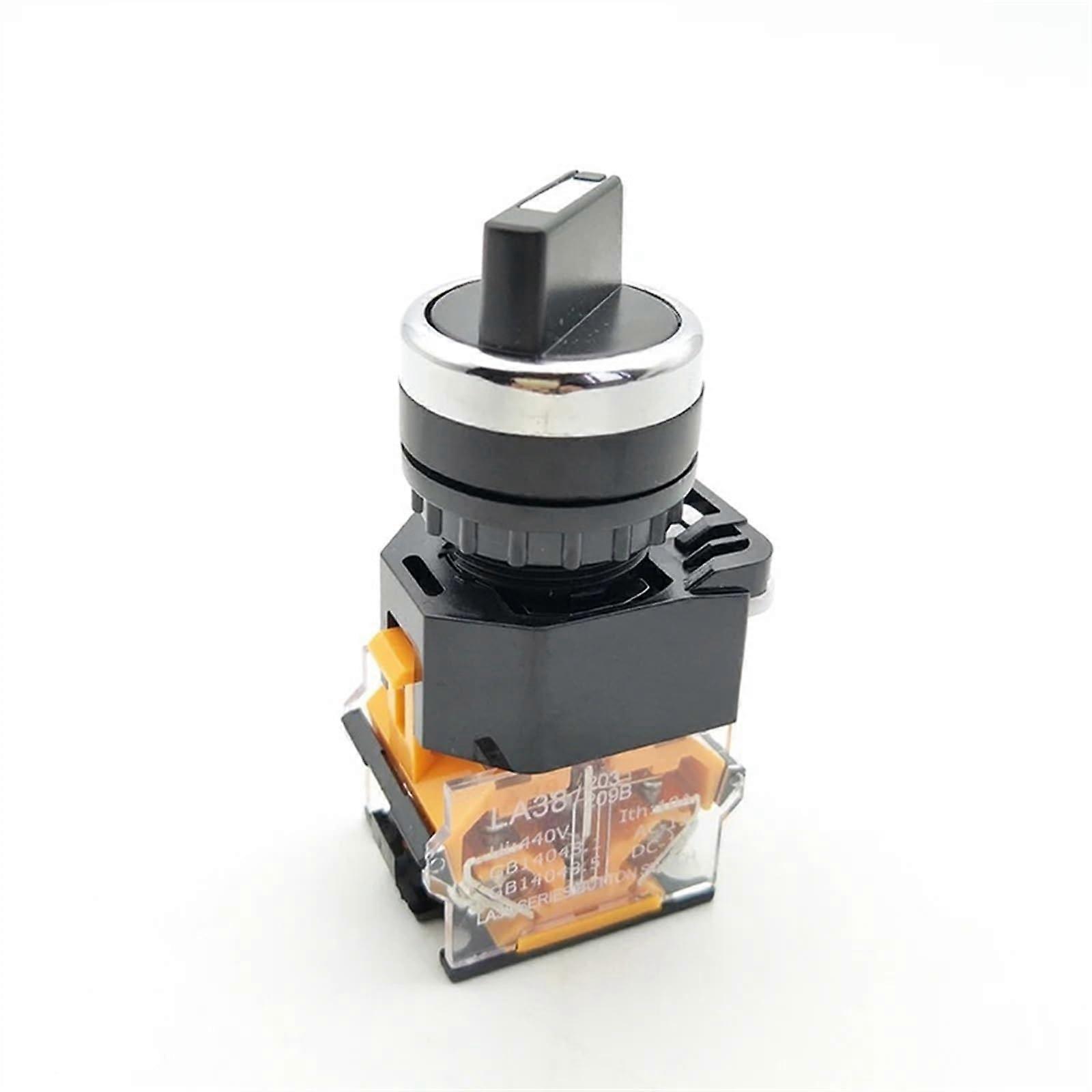 AC 400V 10A 1NO 1NC DPST 22mm Mounting hole 2 Positions Rotary Selector Latching Twist Switch Ref: 6924