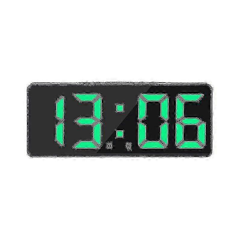 Smart Large Digital Wall Clock with Alarm, Stepless Brightness & Sound Control via App - Green Display