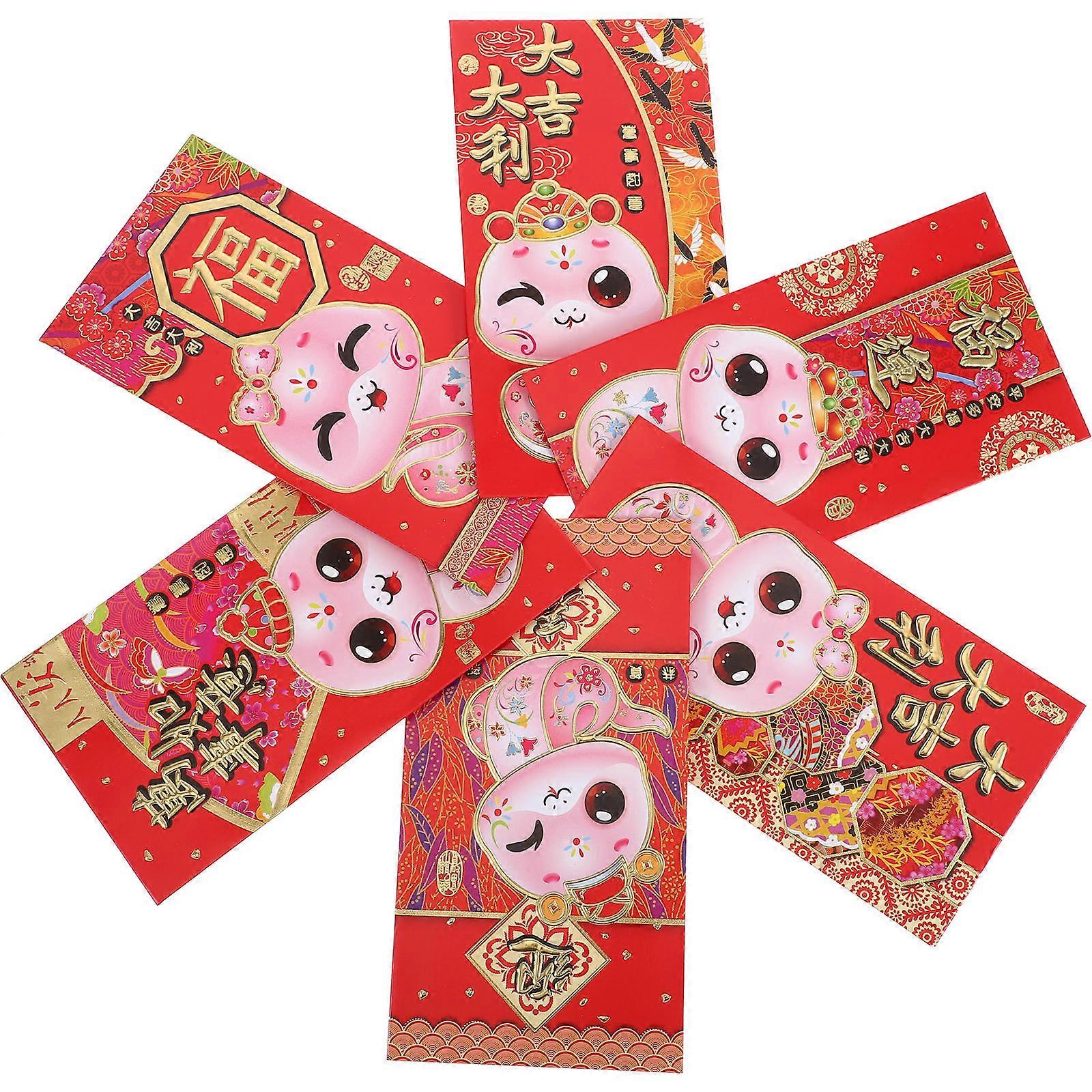 Red Envelopes Lunar New Year Decorative Envelopes for Spring Festival Multi Paper Symbolizing Good Luck 30Pcs