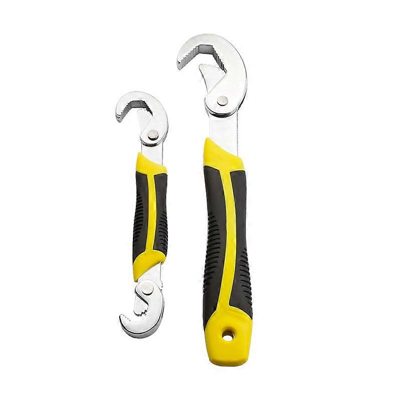 2Pcs Universal Combination Wrenches Adjustable Wrench Multi-function Tool Set Adjustable Automatic Release Set 6-32mm,Yellow,Lilaris