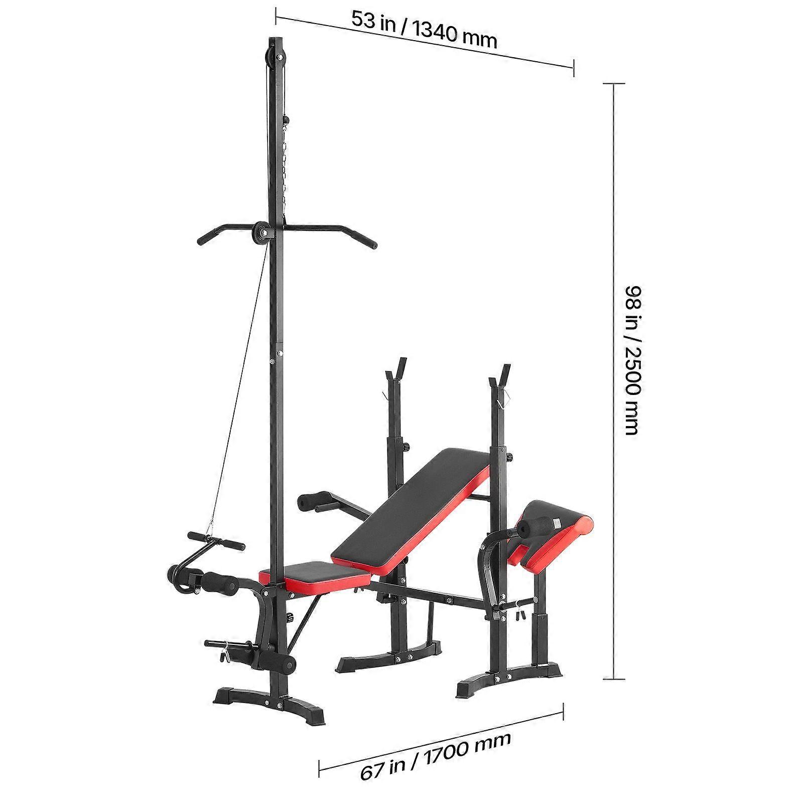 Weight Bench, Multi-Functional Adjustable Bench, 600lbs Exercise Sit up Bench for Full Body Workout, Weight Bench Press