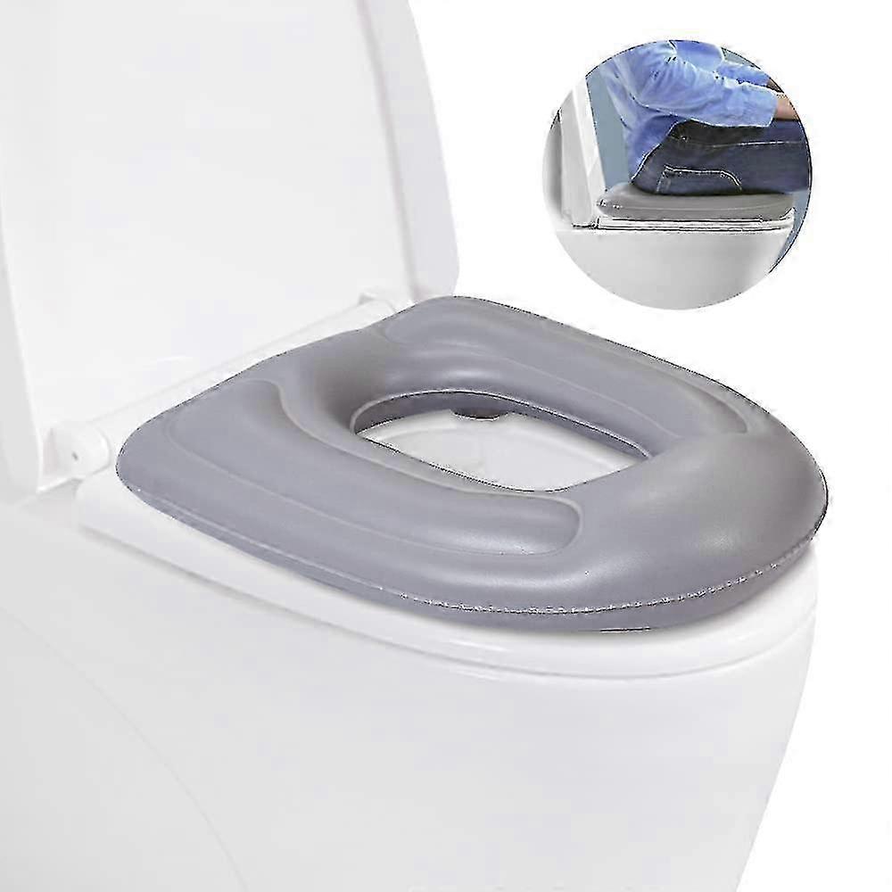 Inflatable toilet seat cushion, adjustable air capacity, thick PVC, durable and portable