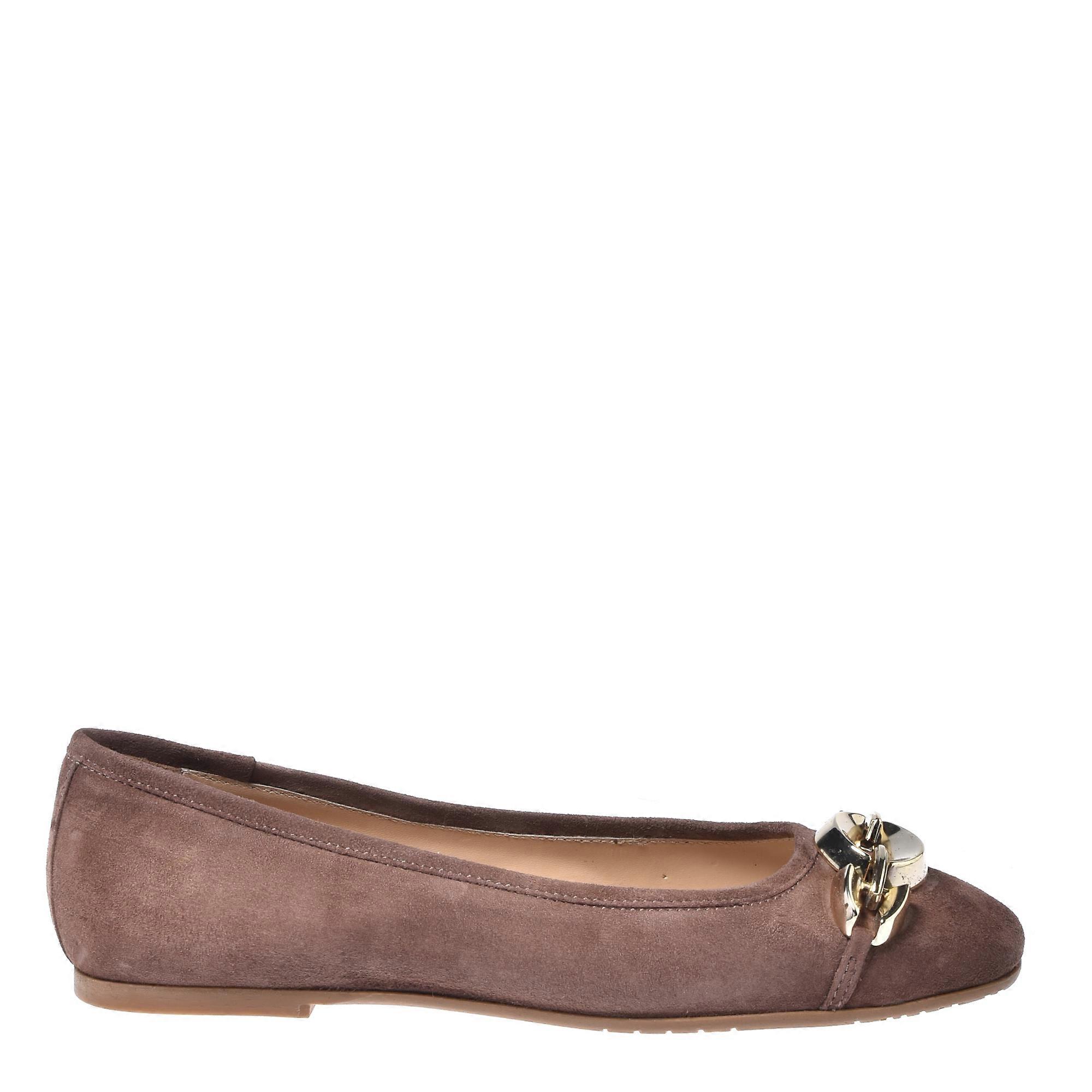 Baldinini - Taupe Suede Ballerina Flats