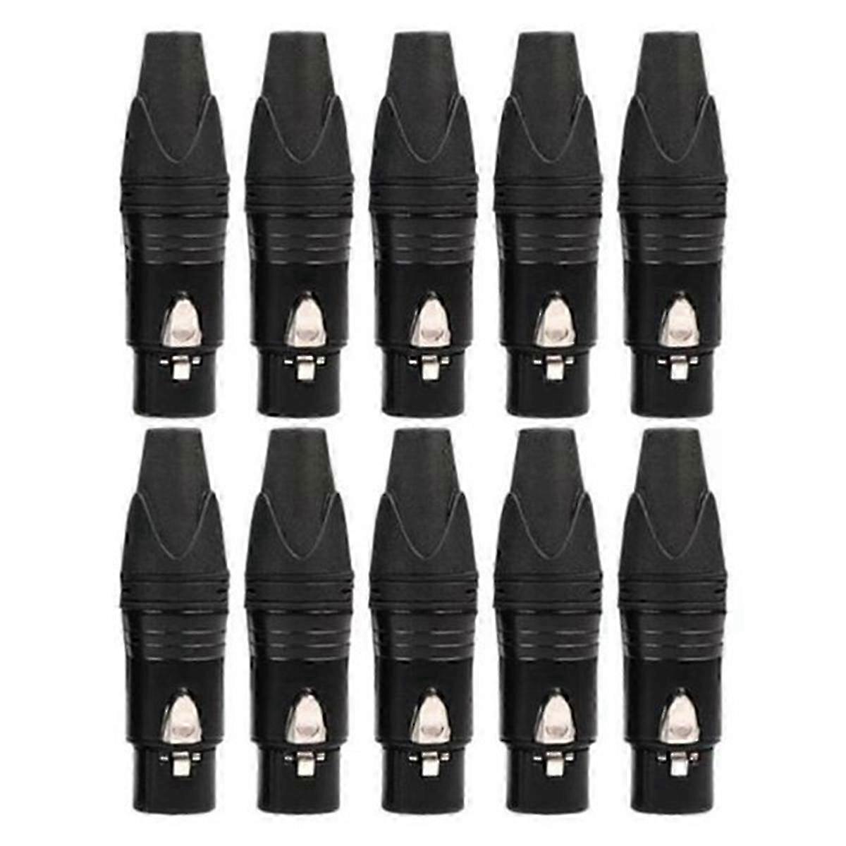 10pcs DIY 3Pin XLR Adapter Socket XLR Aviation Connector( Female)