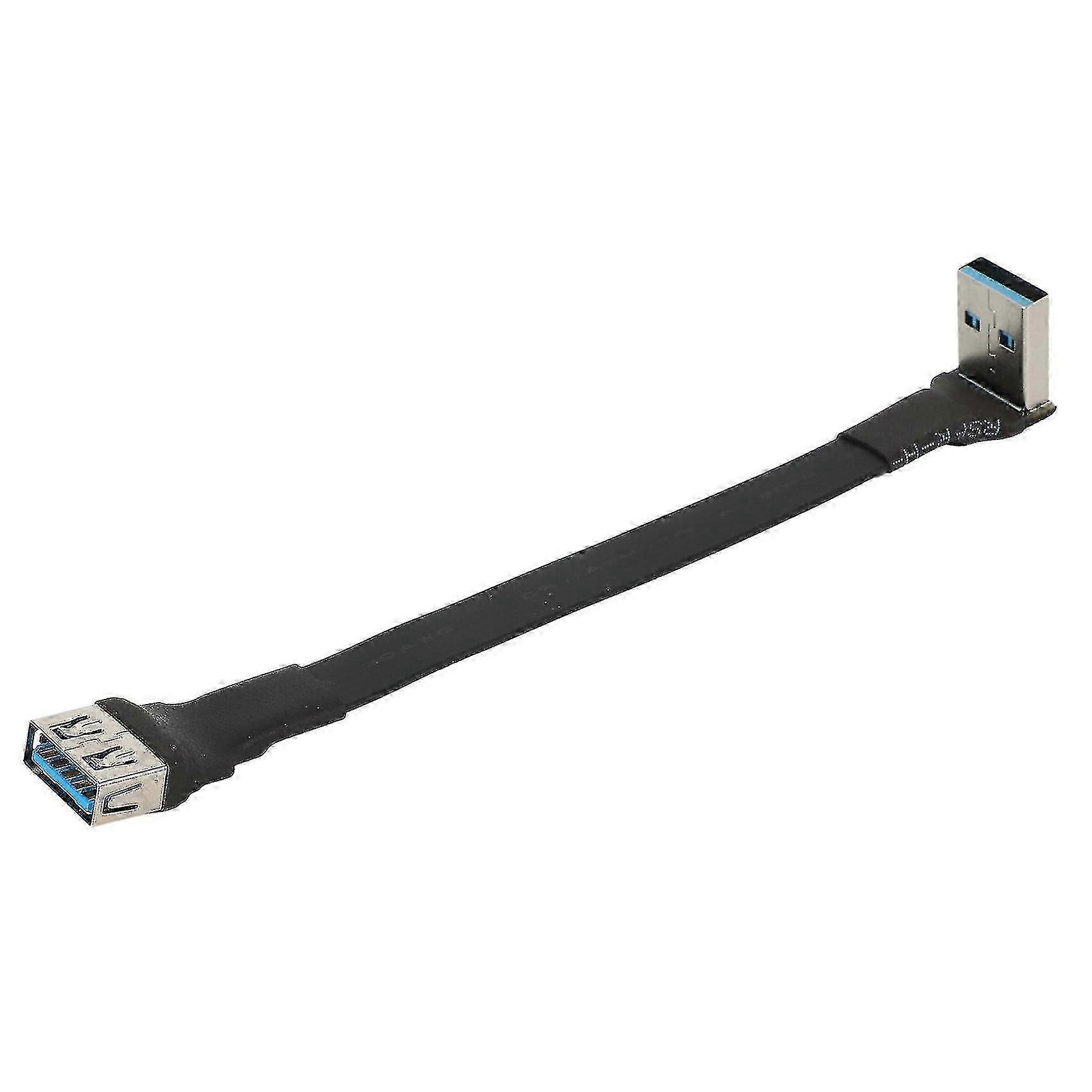 Usb 3.0 kabel fladt USB-forlængerkabel mand til kvinde datakabel retvinklet 90 grader usb3.0 forlængelse