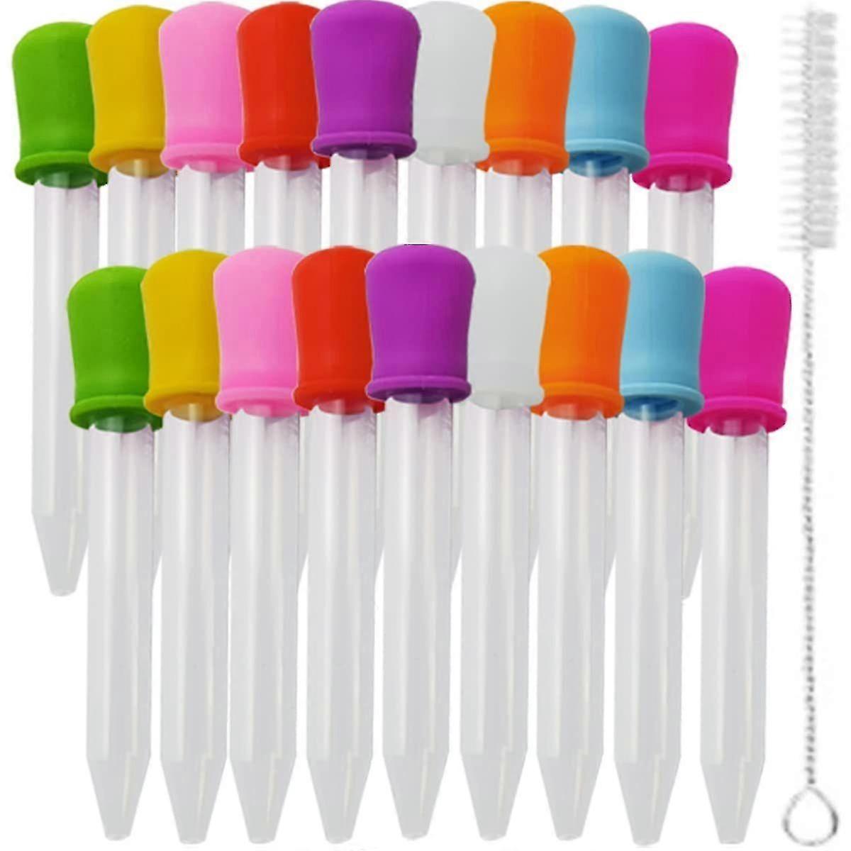 High quality  20PCS Liquid Droppers with a Clean Brush, Silicone and