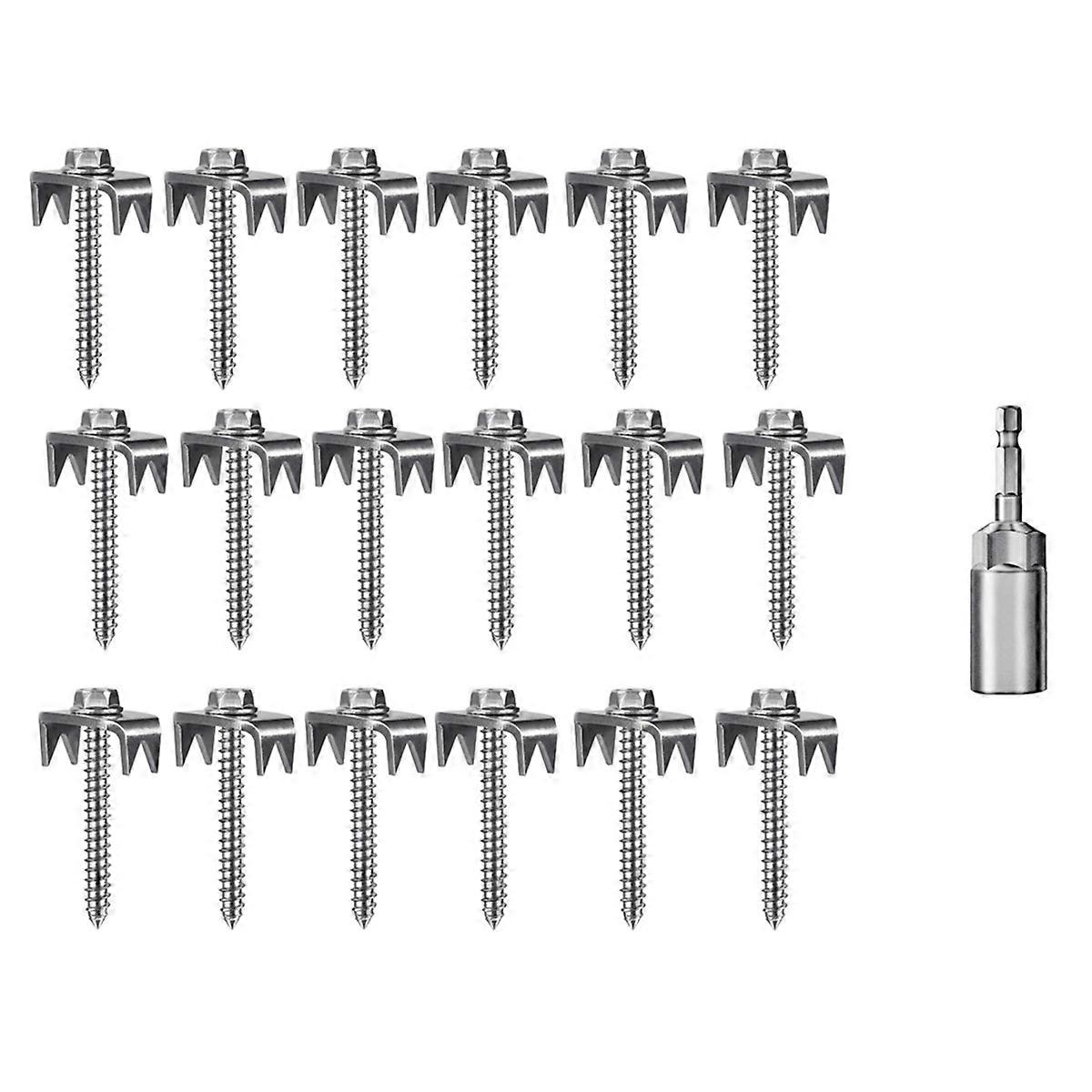 Fence Staples, Fence Nails for Softwood, Reusable Wire Fence Staples Screws for Mesh and Woven Fenci