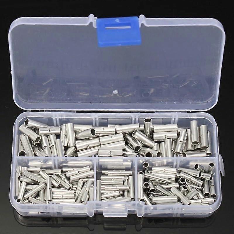 NonInsulated Butt Wire Connector Ferrules 150 Pcs Bare Tinned Crimp Terminal 0.56mm2 2210AWG