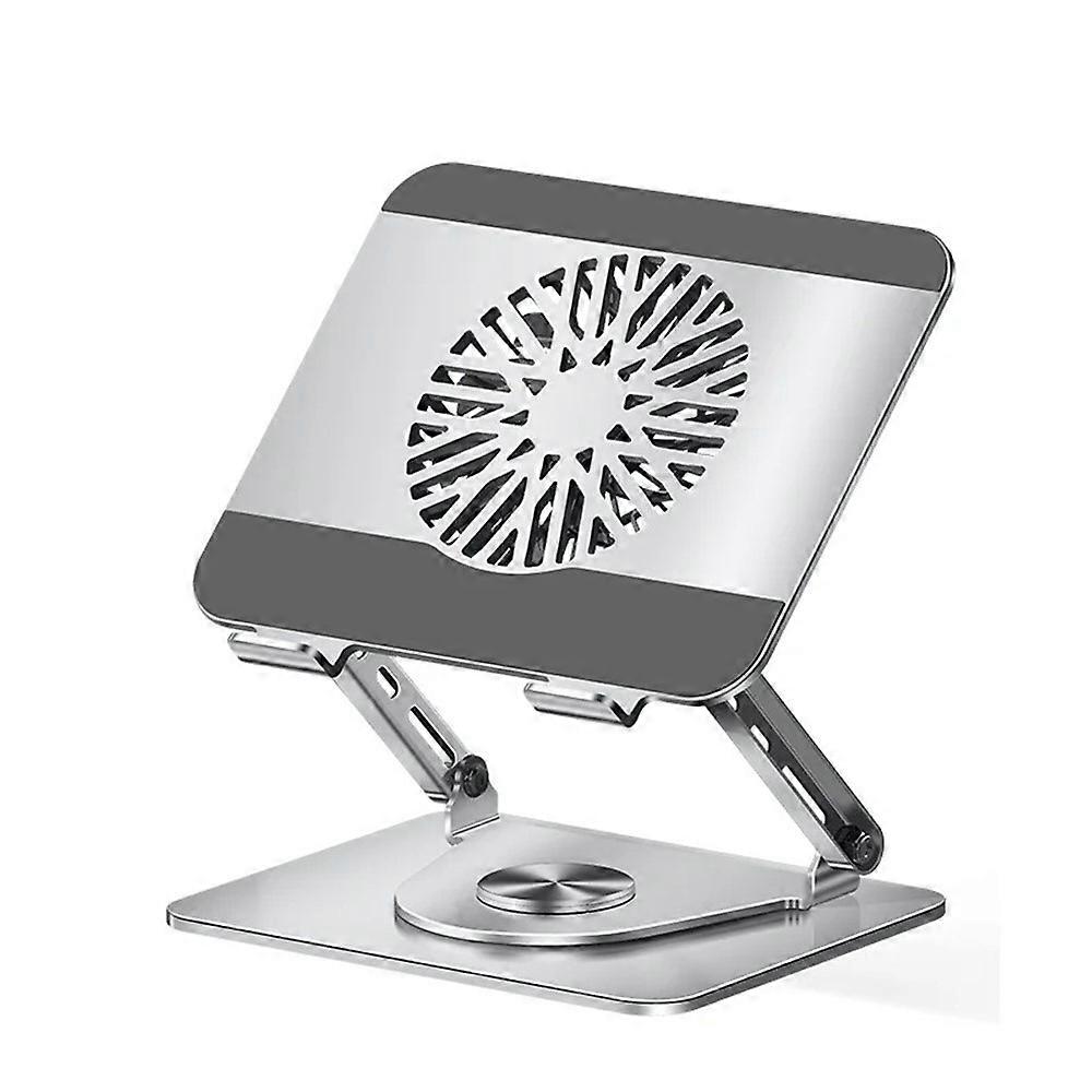 Carbon Steel Laptop Stand with RGB Light Fan 360 Degree Rotation Gaming Office Cooling Bracket