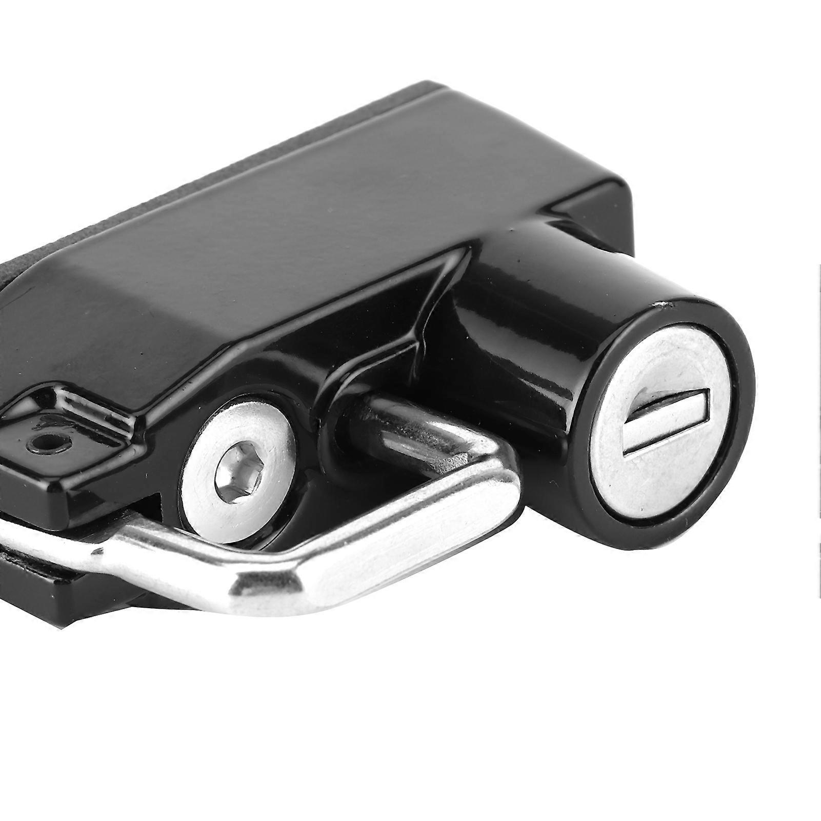 Helmet AntiTheft Lock for Motorcycle with 2 Keys, Black Alloy