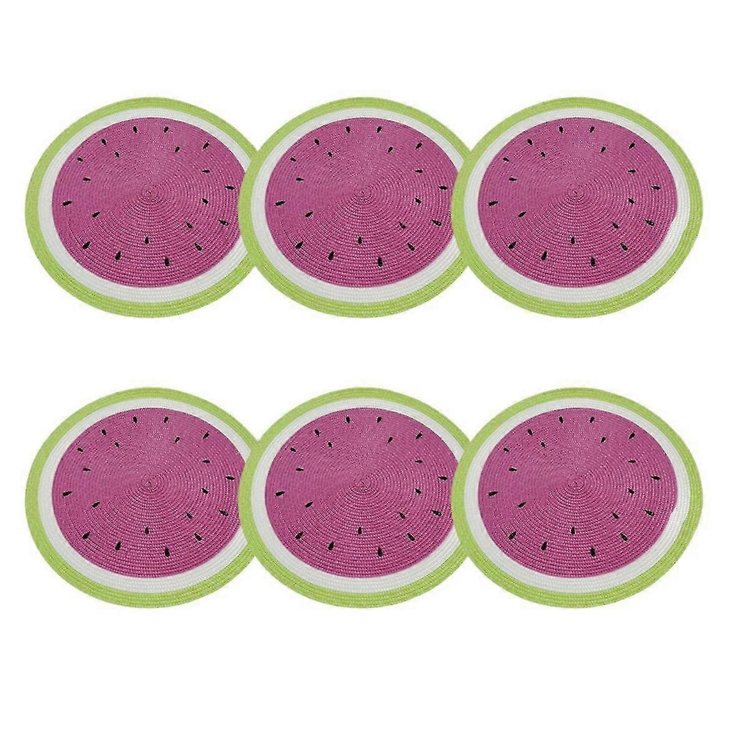 Round Placemats Fruit Pattern Table Mats Non-Slip Washable Kitchen Table Dinner Barbecue Thanksgiving